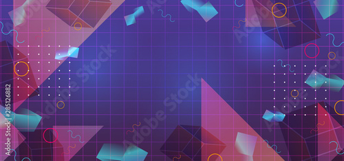 Abstract trendy 80s style b...