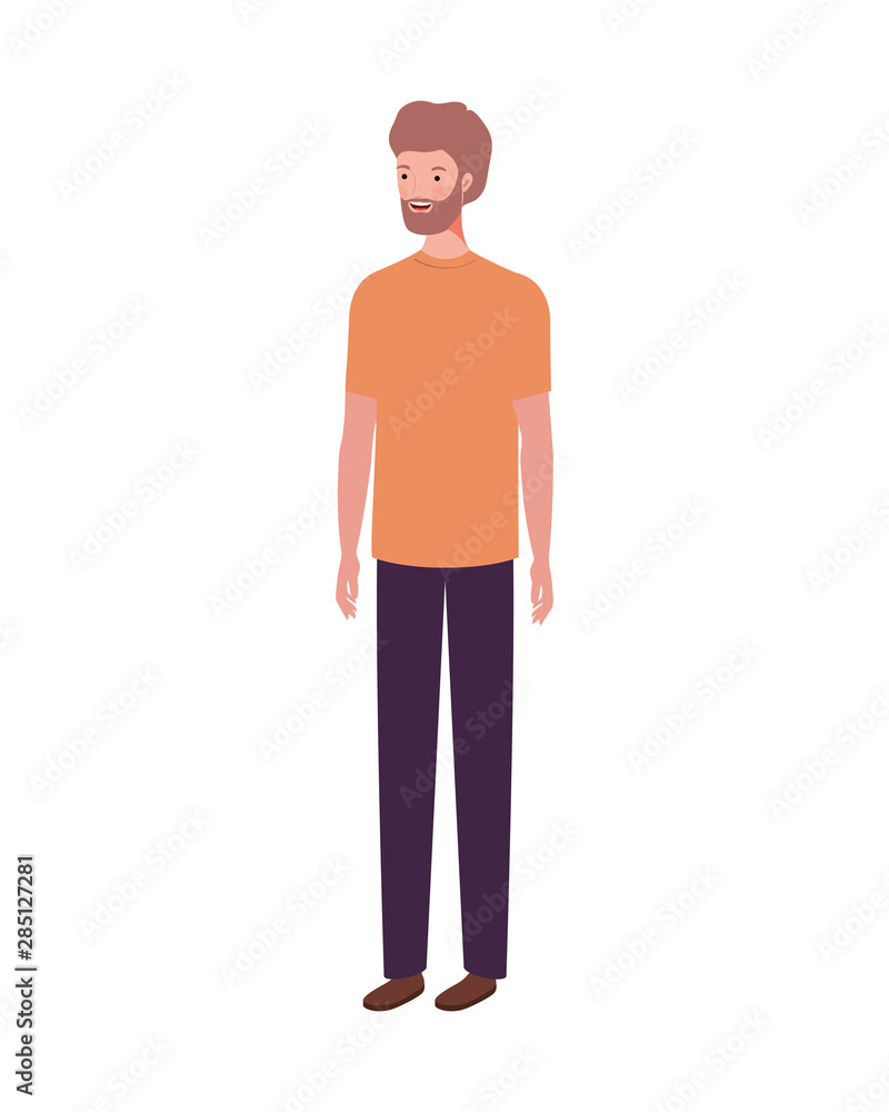young man standing on white background young man standing on white background