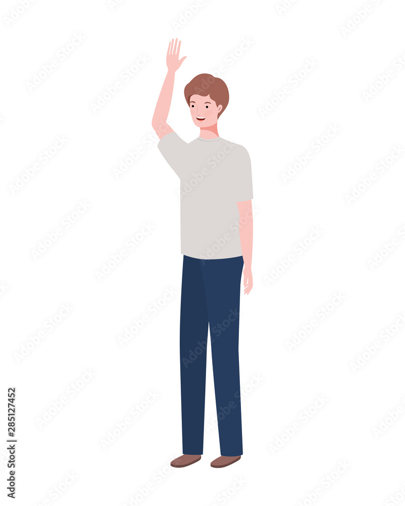 young man standing on white background young man standing on white background