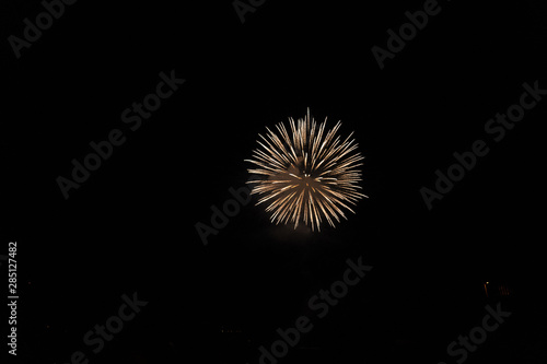 View of the fireworks from the square T  rlirain on the 4th of july at jugendfest brugg 2019