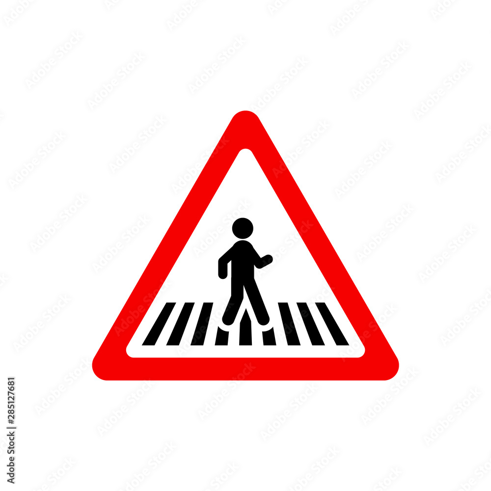 Traffic signs, pedestrian crossing. Vector icon Traffic signs, pedestrian crossing. Vector icon