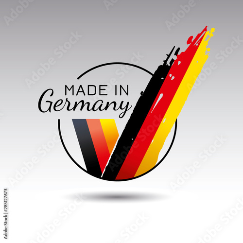 Made in germany quality label on the white background.