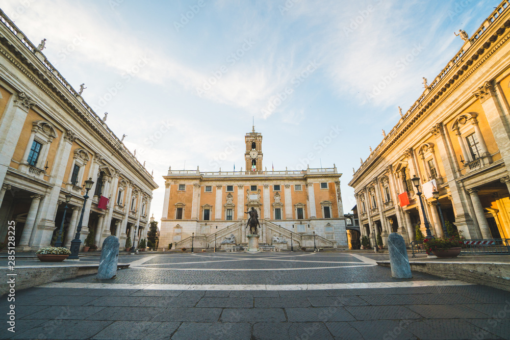 Fototapeta premium View of the Capitoline Museums one summer morning in Rome, Italy