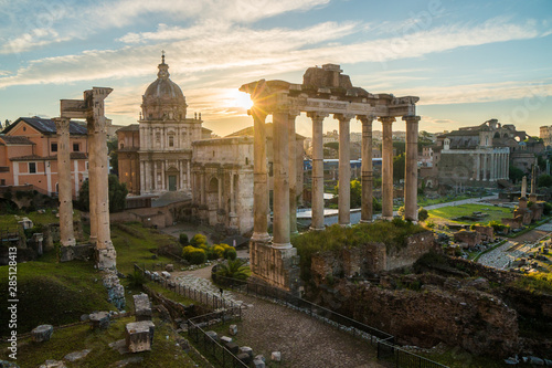 Roman Forum. Image of Roman Forum in Rome  Italy during a morning  Europe