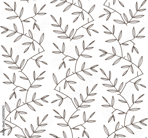 Fototapeta Naklejka Na Ścianę i Meble -  Branches and leaves abstract design. Vector seamless pattern
