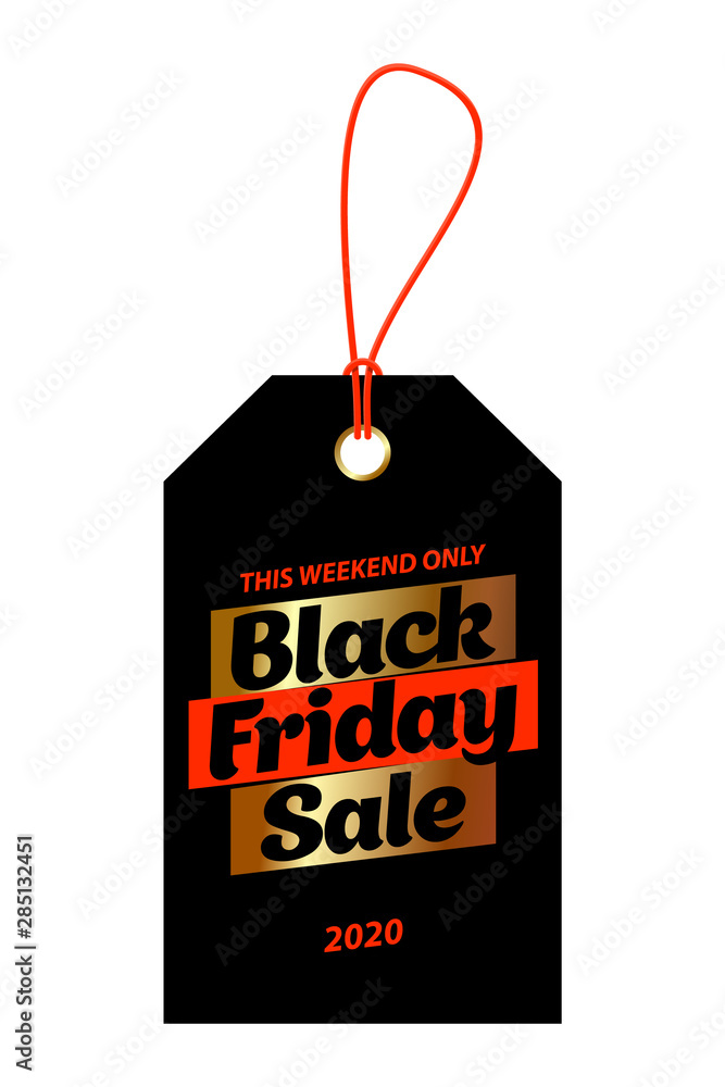 Tag black friday sale. Vector illustration