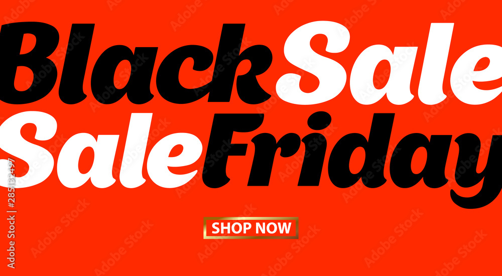 Banner black friday sale poster on an orange background. Template for website, brochure or card. Vector illustration Banner black friday sale poster on an orange background. Template for website, brochure or card. Vector illustration