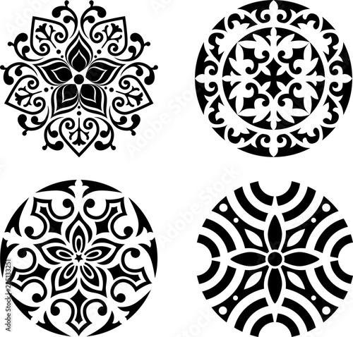 indian black stencil art set