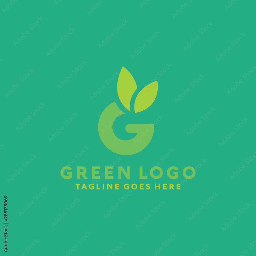 Letter G For Green Leaf Logo Vector Design Template. Eco and Bio Icon ...