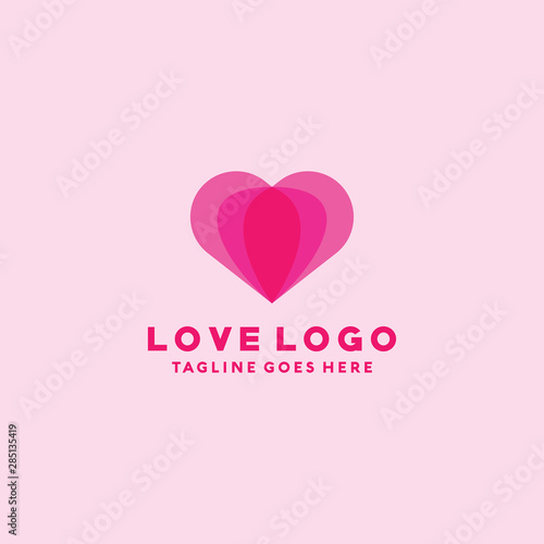 Love Logo Vector Design Template. Heart and Modern Icon. Romance And Colorful Symbol.
