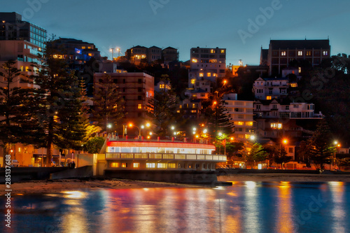 Wellington City Oriental Bay Rotunda after dark