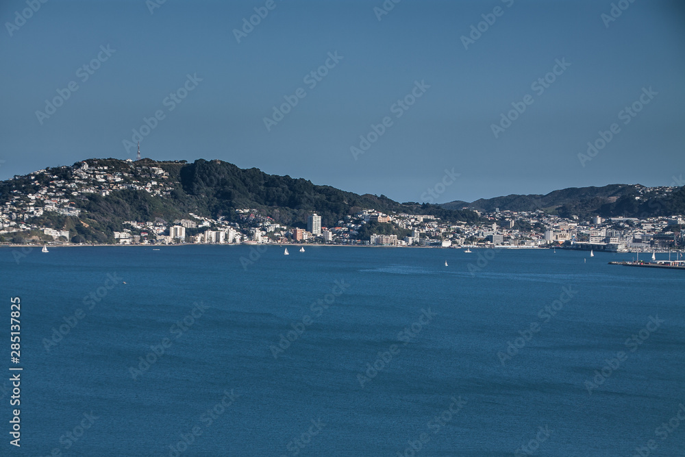 The capital city of New Zealand Wellington harbour