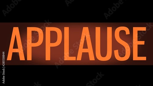 Retro Vintage Style TV Studio Glowing Orange Audience Applause Sign