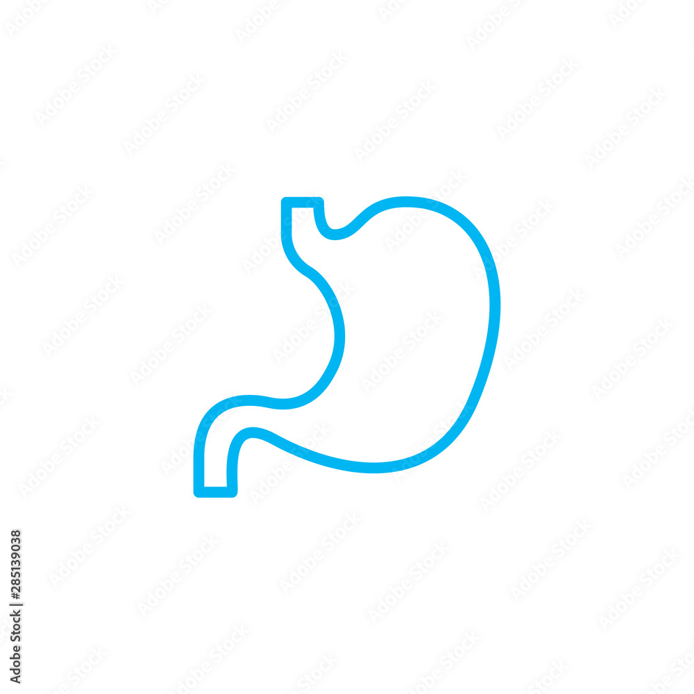 Stomach line icon medical outline symbol. Flat line stomach gastric icon Stomach line icon medical outline symbol. Flat line stomach gastric icon