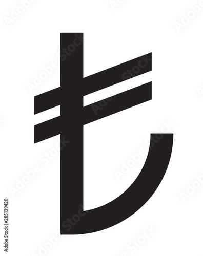 Lira turkish symbol sign. Turkish money currency logo lira isolated illustration