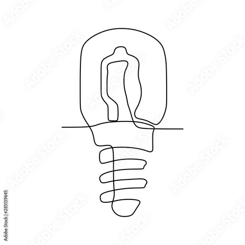 one line drawing light bulb...