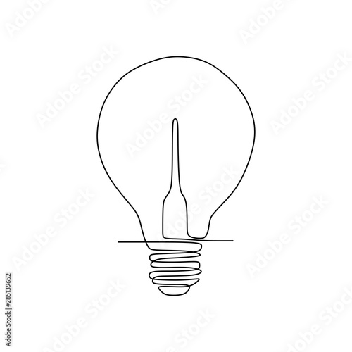 one line drawing light bulb...