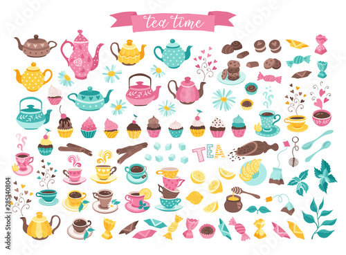 tea time objects isolated