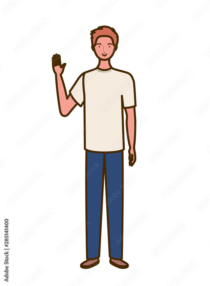 young man standing on white background young man standing on white background