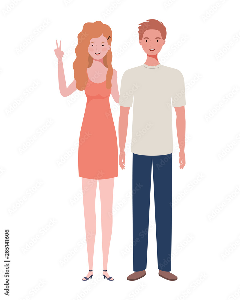 couple of people standing on white background couple of people standing on white background