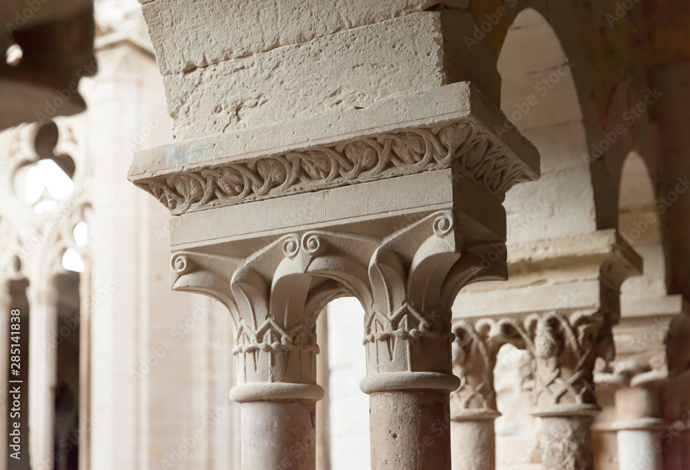 Columns of cloister in Monastery of Santa Maria de Vallbona