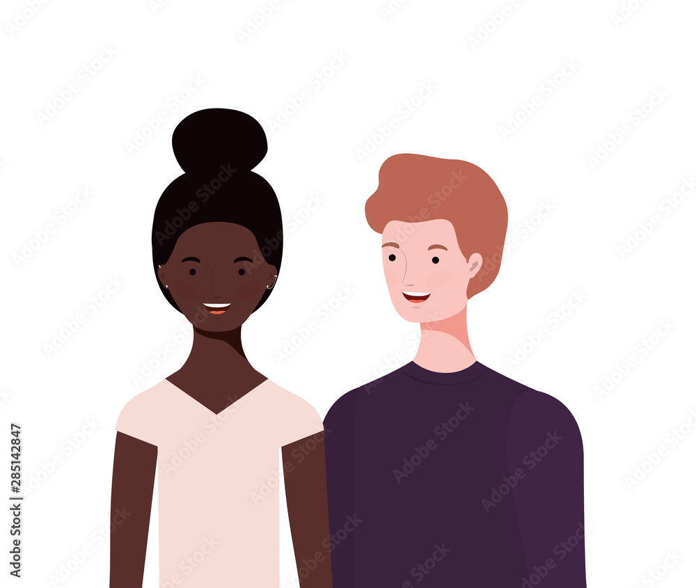 couple of people smiling on white background couple of people smiling on white background