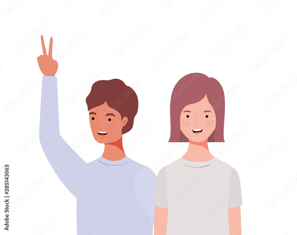 couple of people smiling on white background couple of people smiling on white background