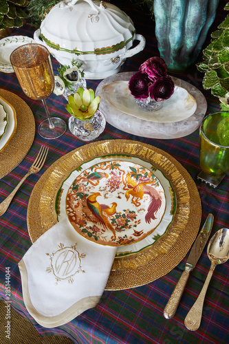 Close up of place setting