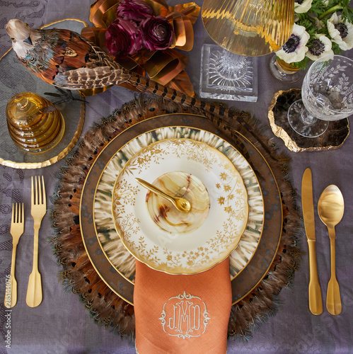 Overhead view of place setting