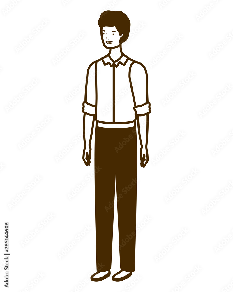 silhouette of man standing on white background silhouette of man standing on white background