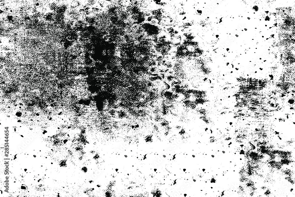 Grunge background black and white. Dark abstract monochrome texture. Pattern of scratches, chipping, scuffs