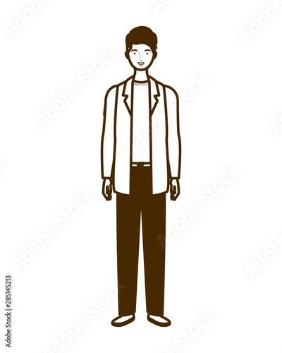 silhouette of man standing on white background