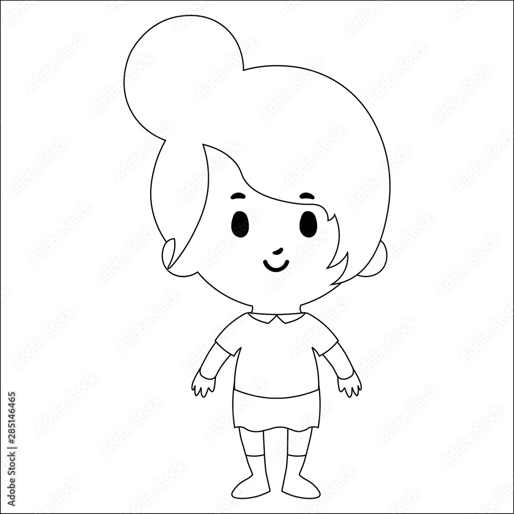 Cartoon Kid Character Isolated On White Background Cartoon Kid Character Isolated On White Background