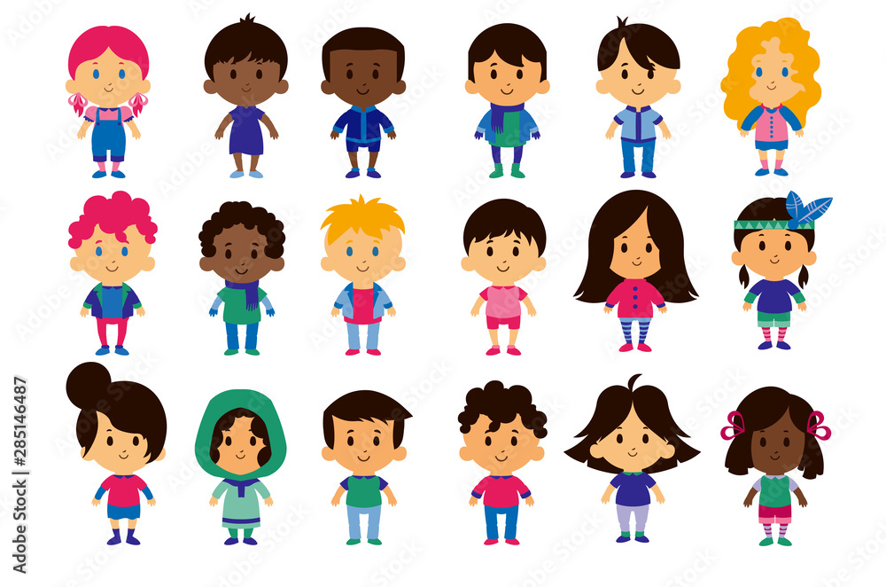 Cartoon Set Of Different Characters Isolated On White Background Cartoon Set Of Different Characters Isolated On White Background