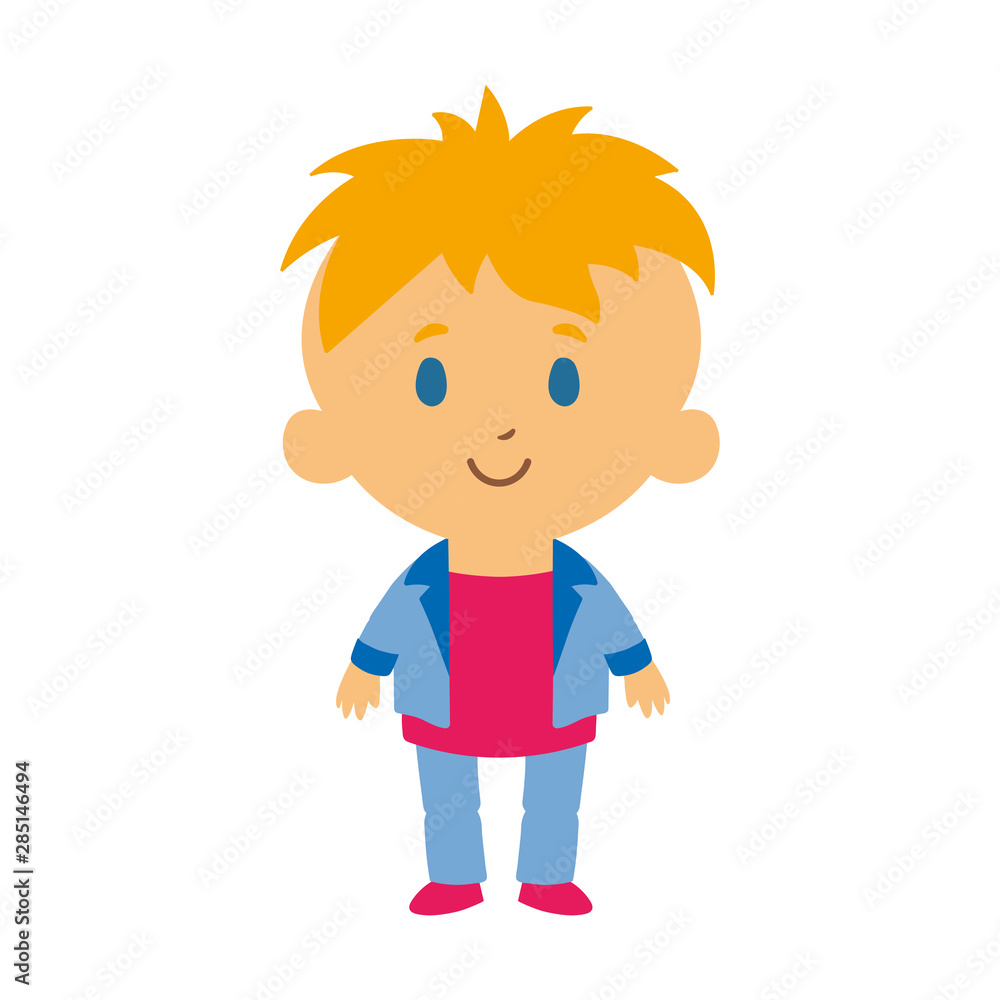 Cartoon Kid Character Isolated On White Background Cartoon Kid Character Isolated On White Background