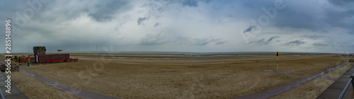 Panorama View on a rainy day the Beach of Le Touquet-Paris-Plage