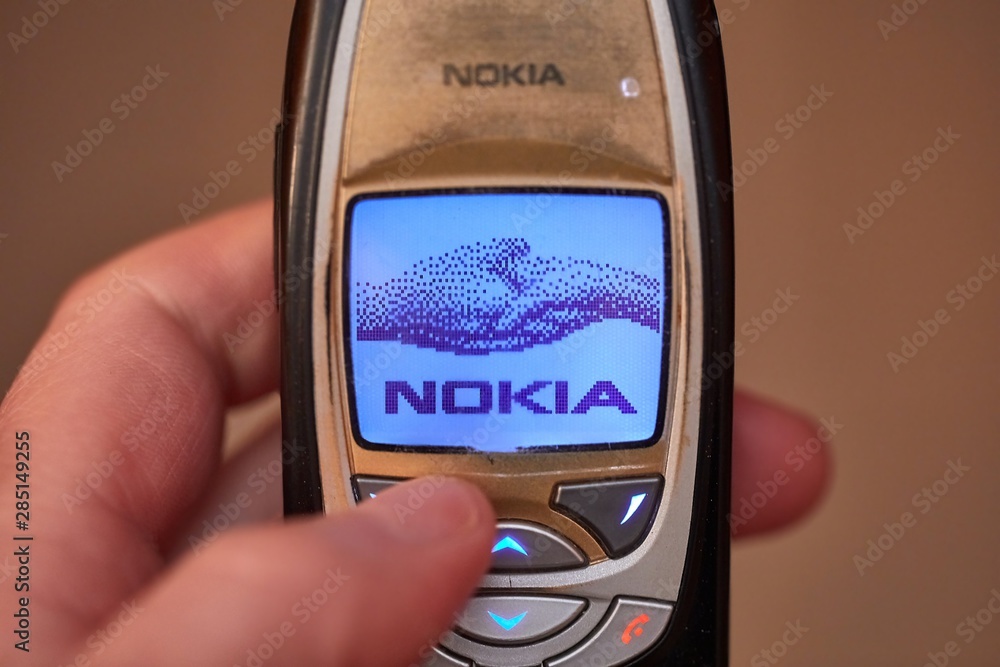 BUDAPEST, HUNGARY - MARCH 01, 2018: Nokia 6310i cellphone showing the nokia  welcome screen when starting up. The 6310i was a very popular corporate  phone after its introduction in 2002 Stock Photo | Adobe Stock
