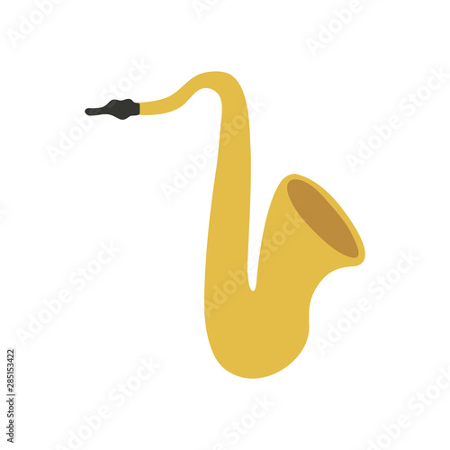 musical instrument saxophone on white background