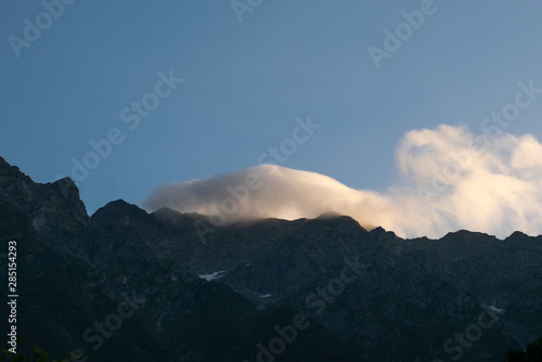 A cloud on the mountain top