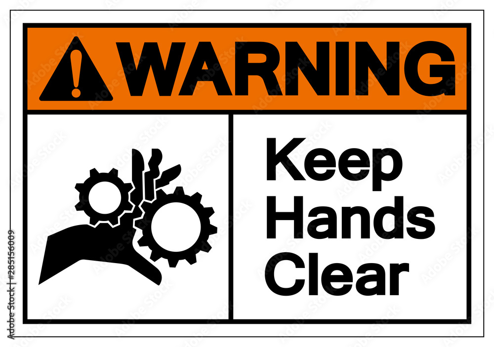 Warning Keep Hands Clear Symbol Sign, Vector Illustration, Isolate On