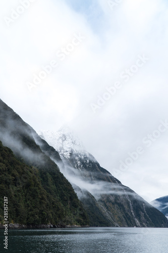 Portrait photo of Milford Sound mountains