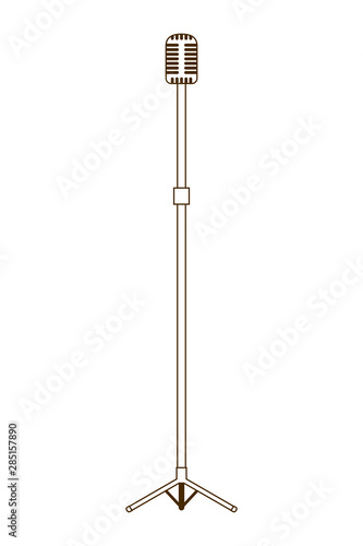 microphone with stand on white background