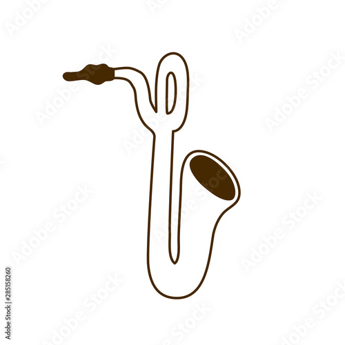 musical instrument saxophone on white background