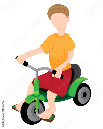 one child with toy car vector design