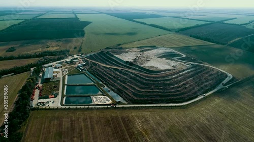 A huge mountain of garbage Landfill landfill waste.