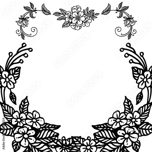 Template of various card, with style of foliage flower frame modern. Vector
