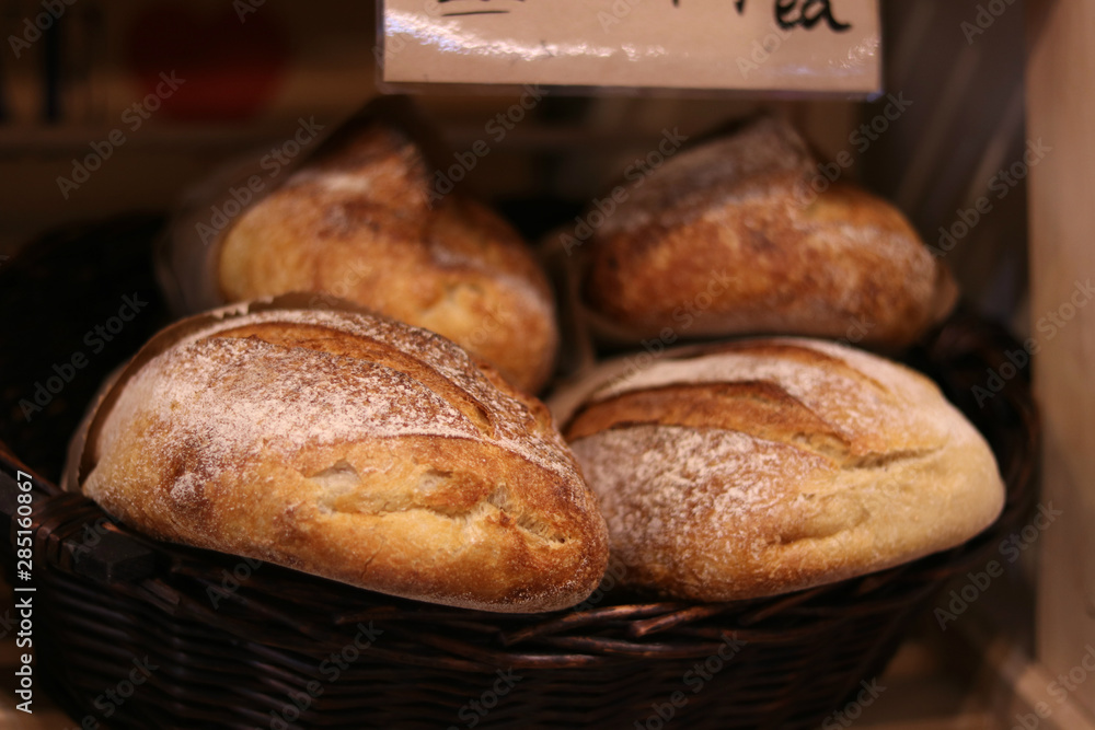 artisan baked fresh loaf in deli