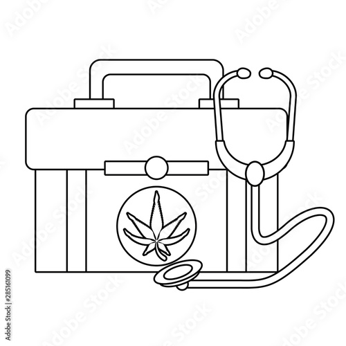 cannabis martihuana sativa hemp cartoon in black and white