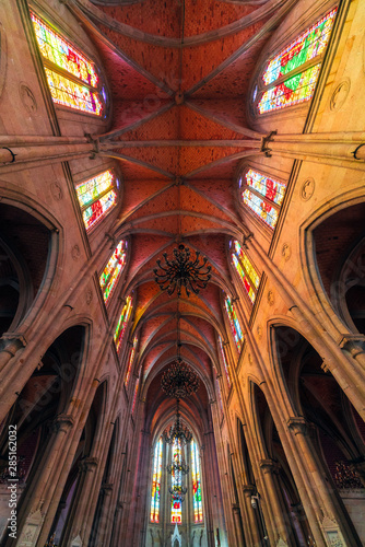 Low angle views of the church