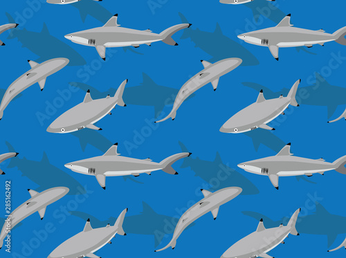 Blacktip Shark Background Seamless Wallpaper © bullet_chained